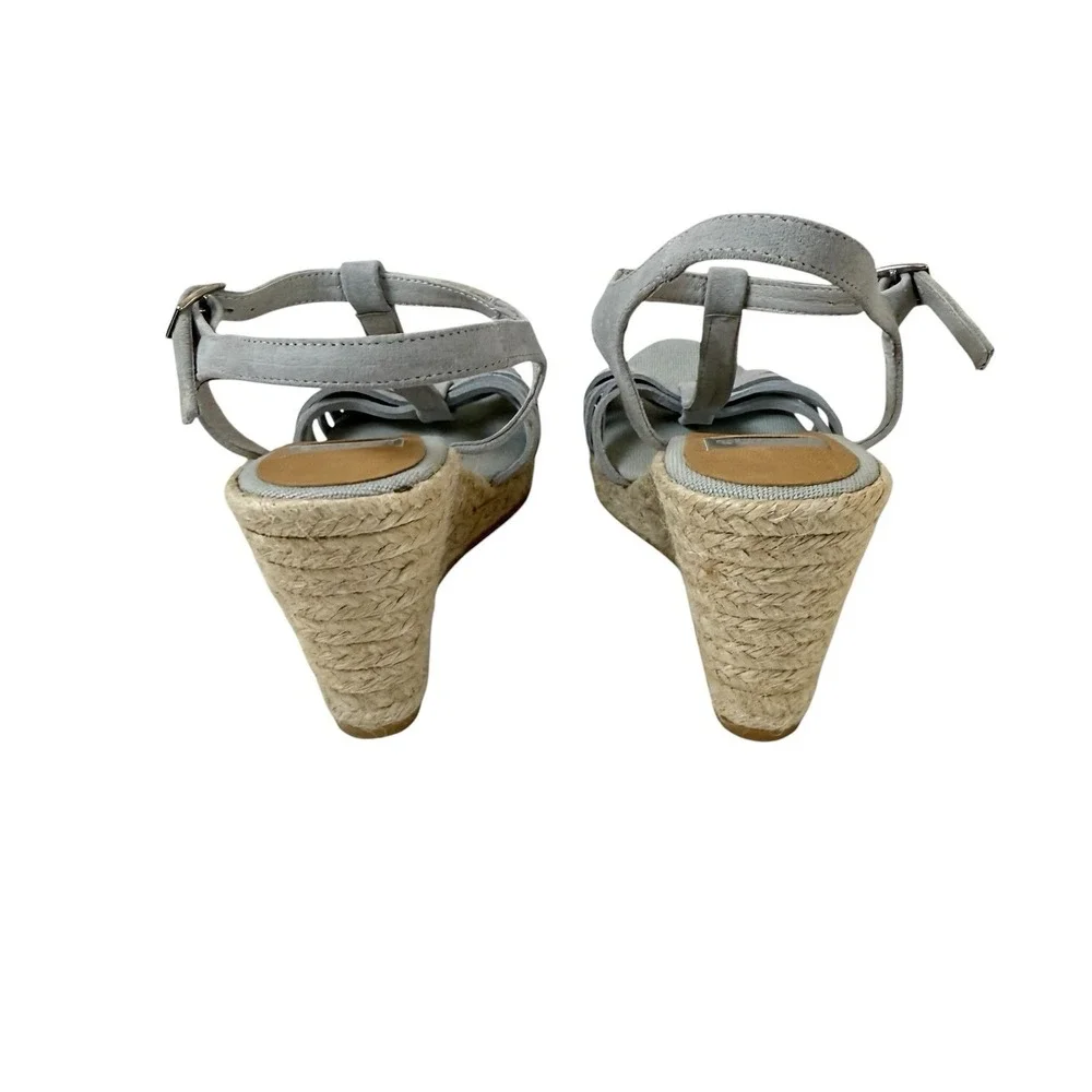 Kanna Womens Espadrille Wedge Strappy‎ Sandals Gray Blue Size 39 US 8.5 Spain